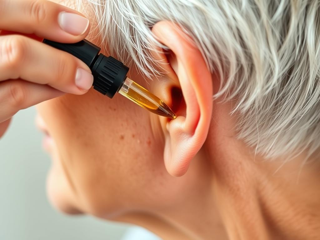 Osoba aplikująca Aurelix Oil do ucha