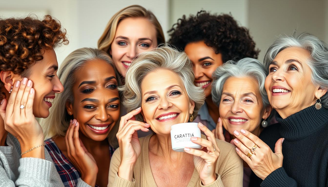 Various women of different ages using Carattia Cream