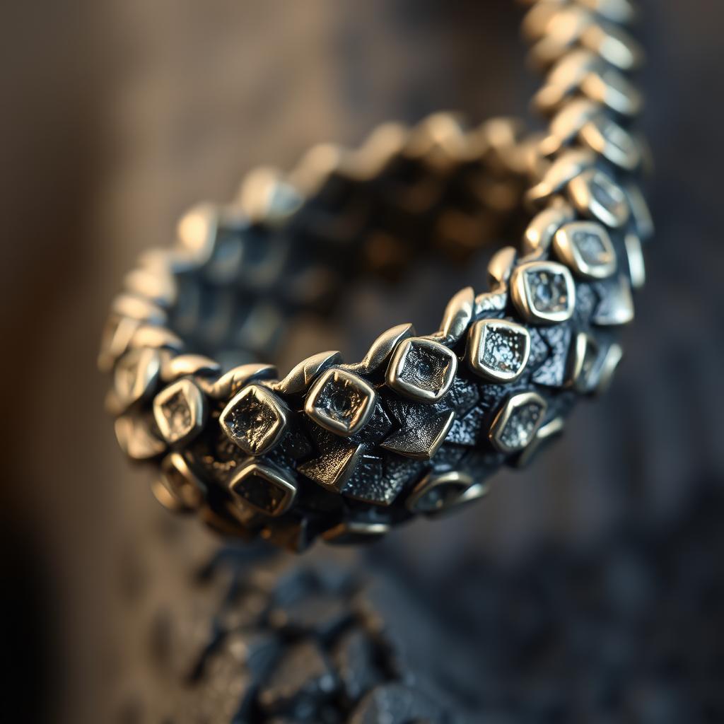 Zbliżenie na unikalny wzór Dragon Pattern Bracelet