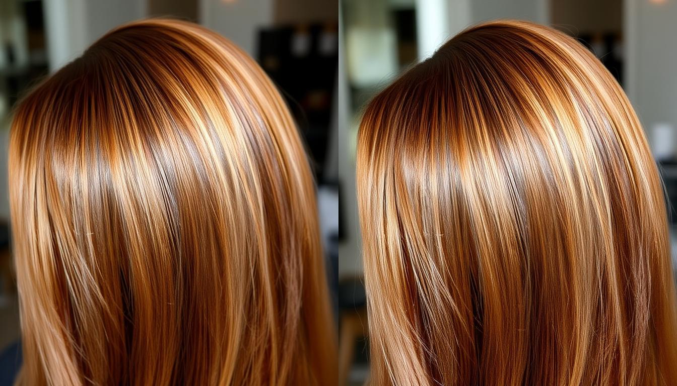 Porównanie włosów przed i po kuracji Kerastia