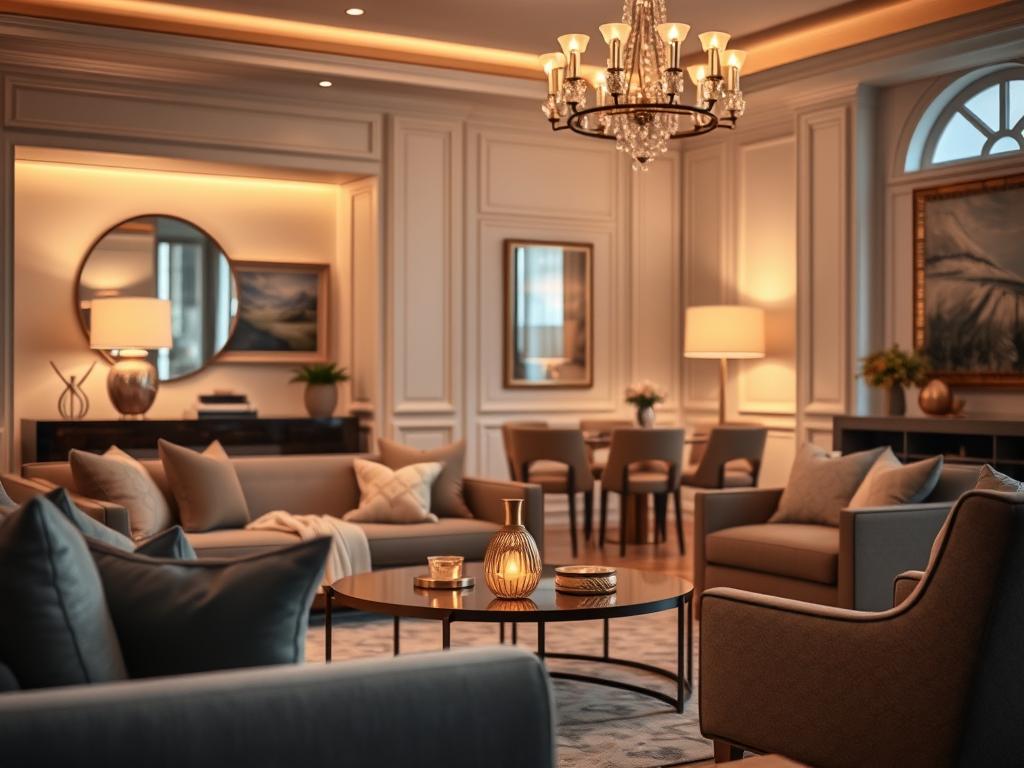 Lumiere Gold w salonie jako element dekoracyjny