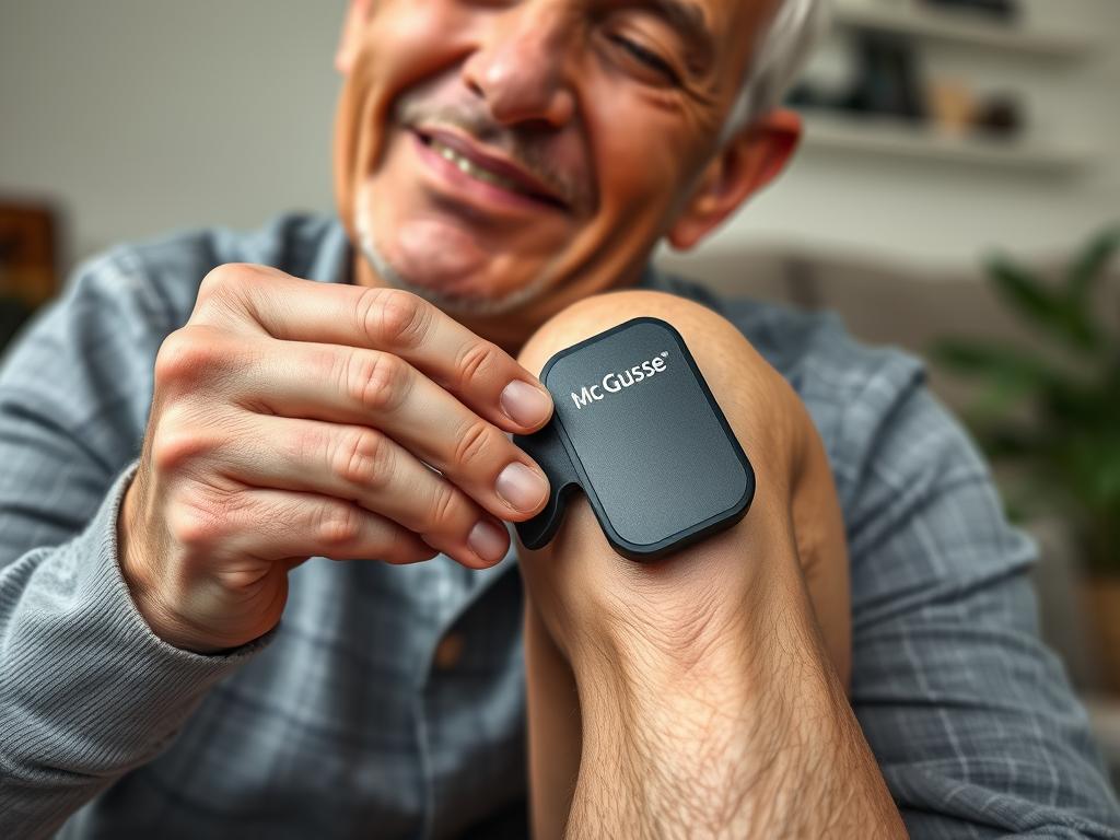 Osoba stosująca Mc Gausse na bolące kolano