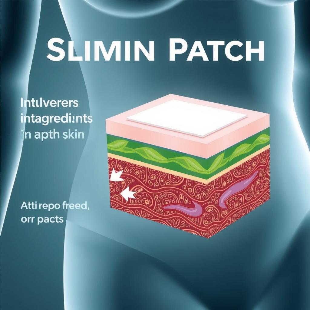 Diagram showing how Natural Slimin Patches deliver ingredients through skin