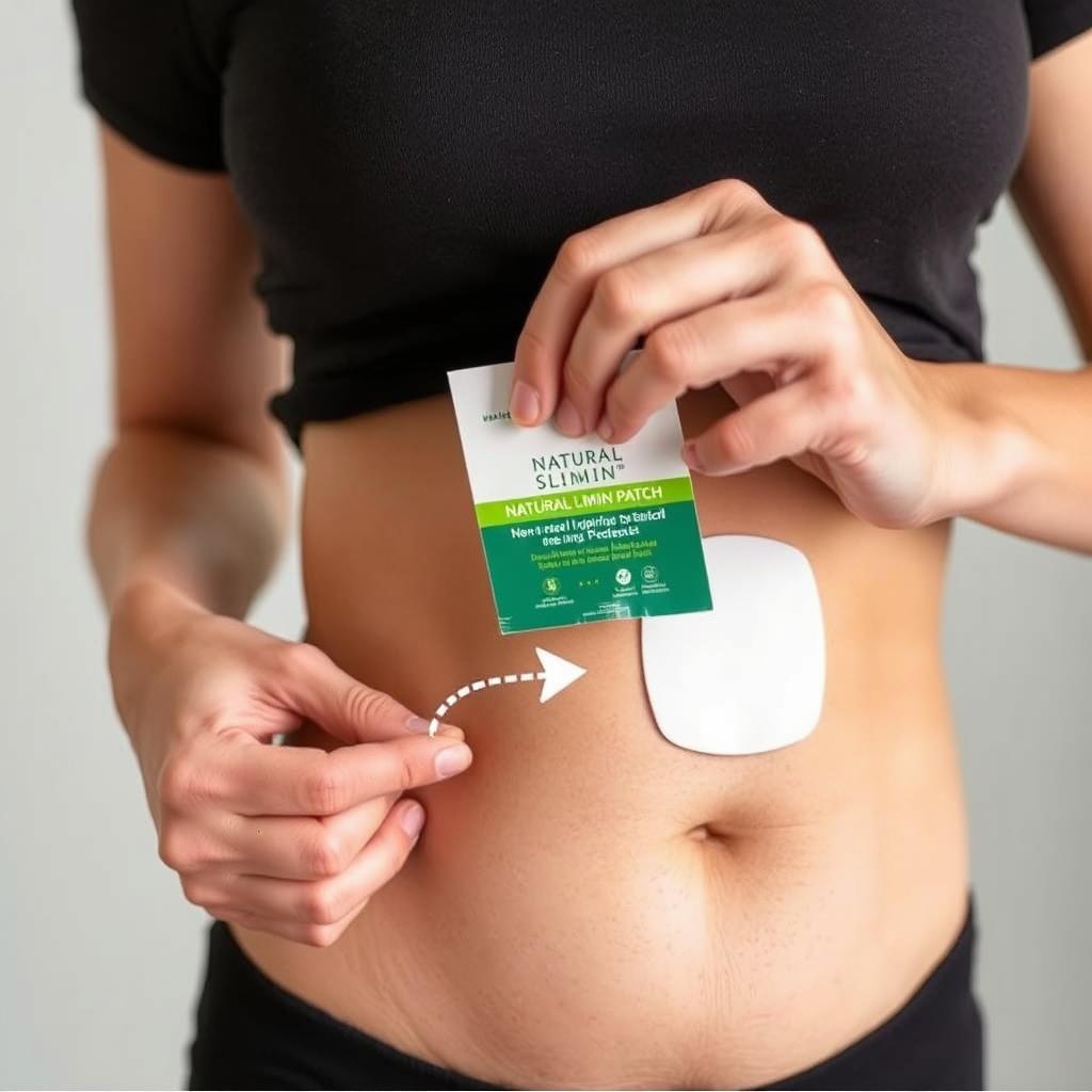 Person easily applying Natural Slimin Patch