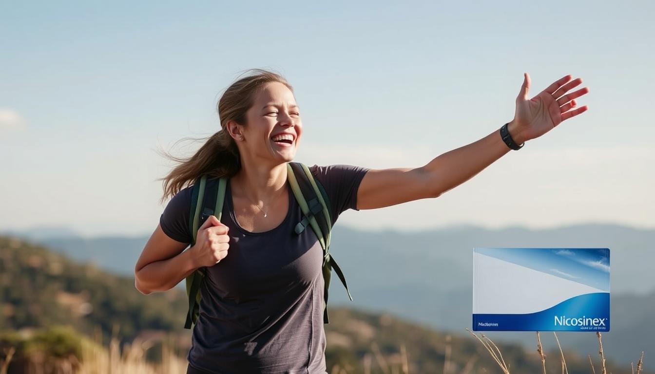 Osoba ciesząca się aktywnym, zdrowym życiem po rzuceniu palenia dzięki Nicosinex